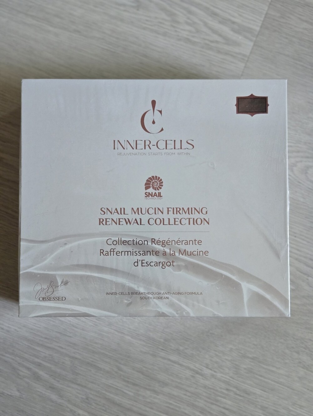 INNER-CELLS Snail Mucin Firming Renewal Collection - White & Rose Gold Box